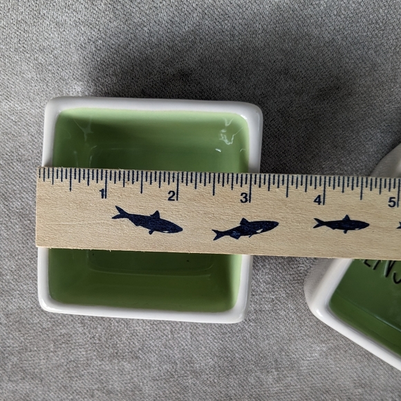 RAE DUNN Artisan Collection By Magenta Savor Enjoy 3" Square Dipping Bowls White - Picture 7 of 9